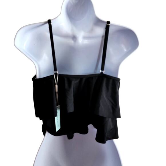 Adisputent Tankini top for high waisted bottom Swimwear black Medium BNWT - Picture 3 of 7